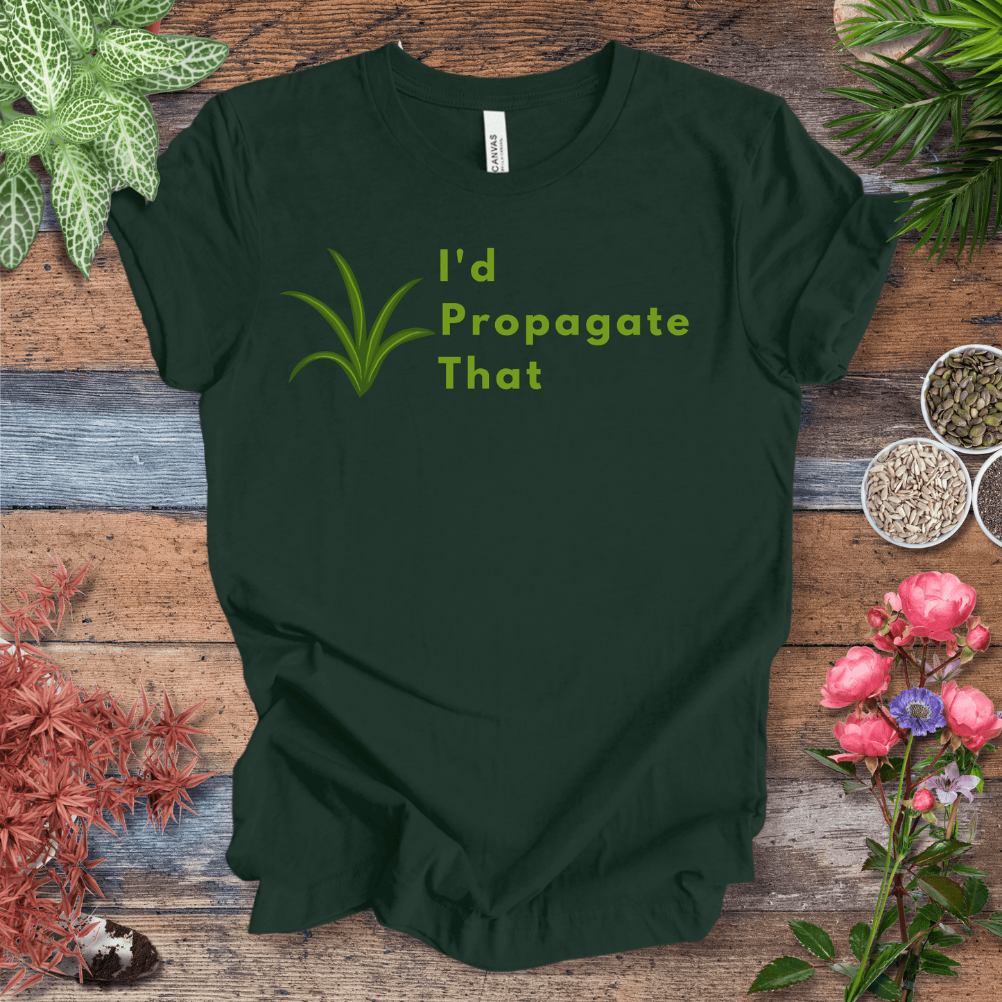 Printify T-Shirt Forest / S I’d Propagate That – Air Plant | Houseplant Enthusiast Tee