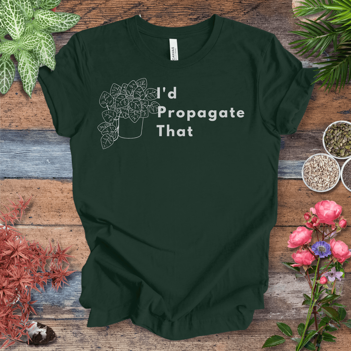 Printify T-Shirt Forest / S I’d Propagate That – Foliage Overflow | Bold Plant T‑Shirt