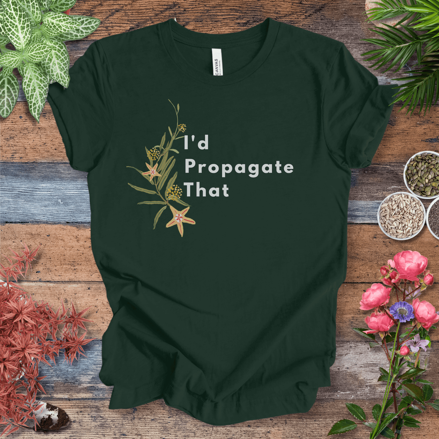 Printify T-Shirt Forest / S I’d Propagate That – Hoya Edition | Eco‑Friendly Botanical Tee