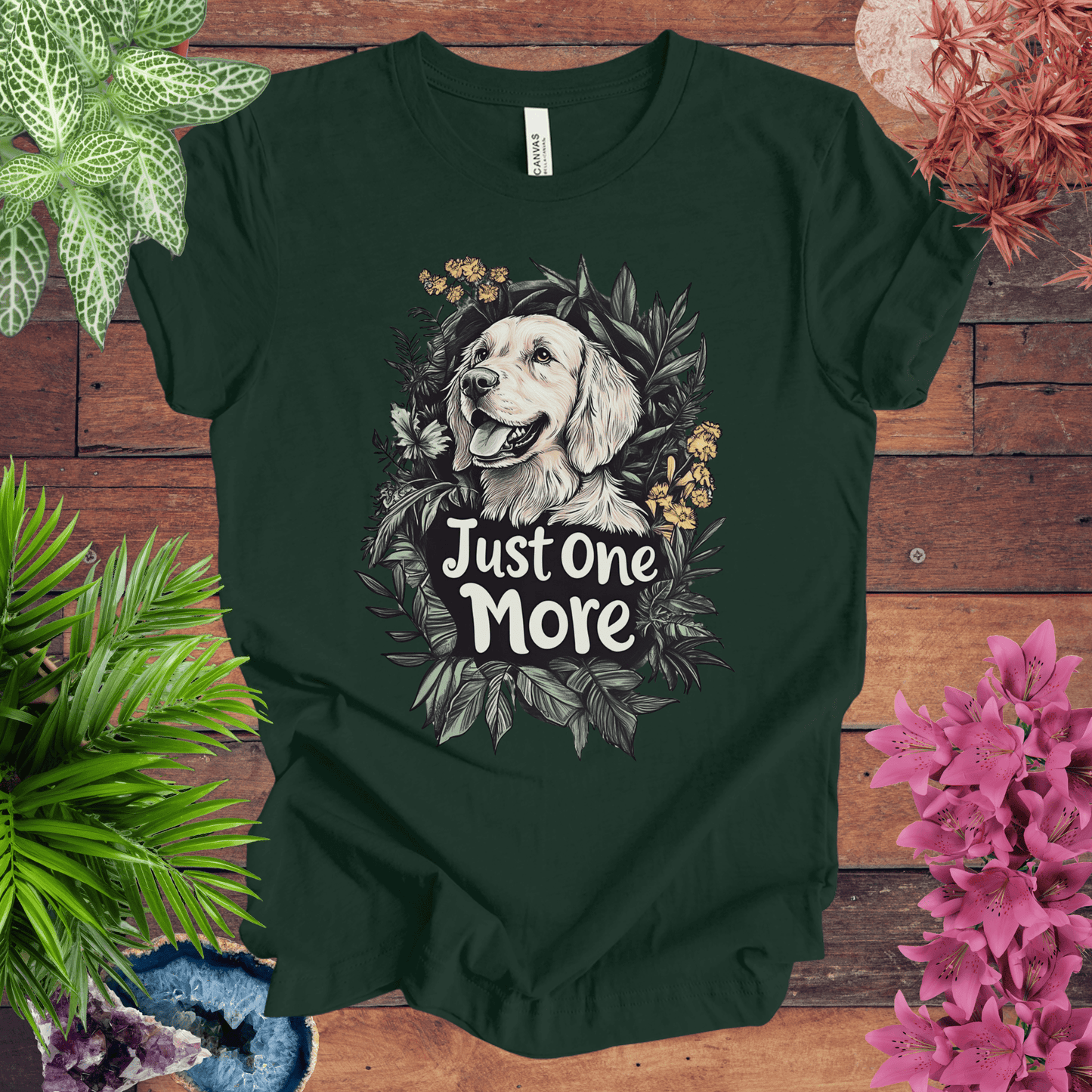 Printify T-Shirt Forest / S Just One More - Golden Retriever Edition T-Shirt