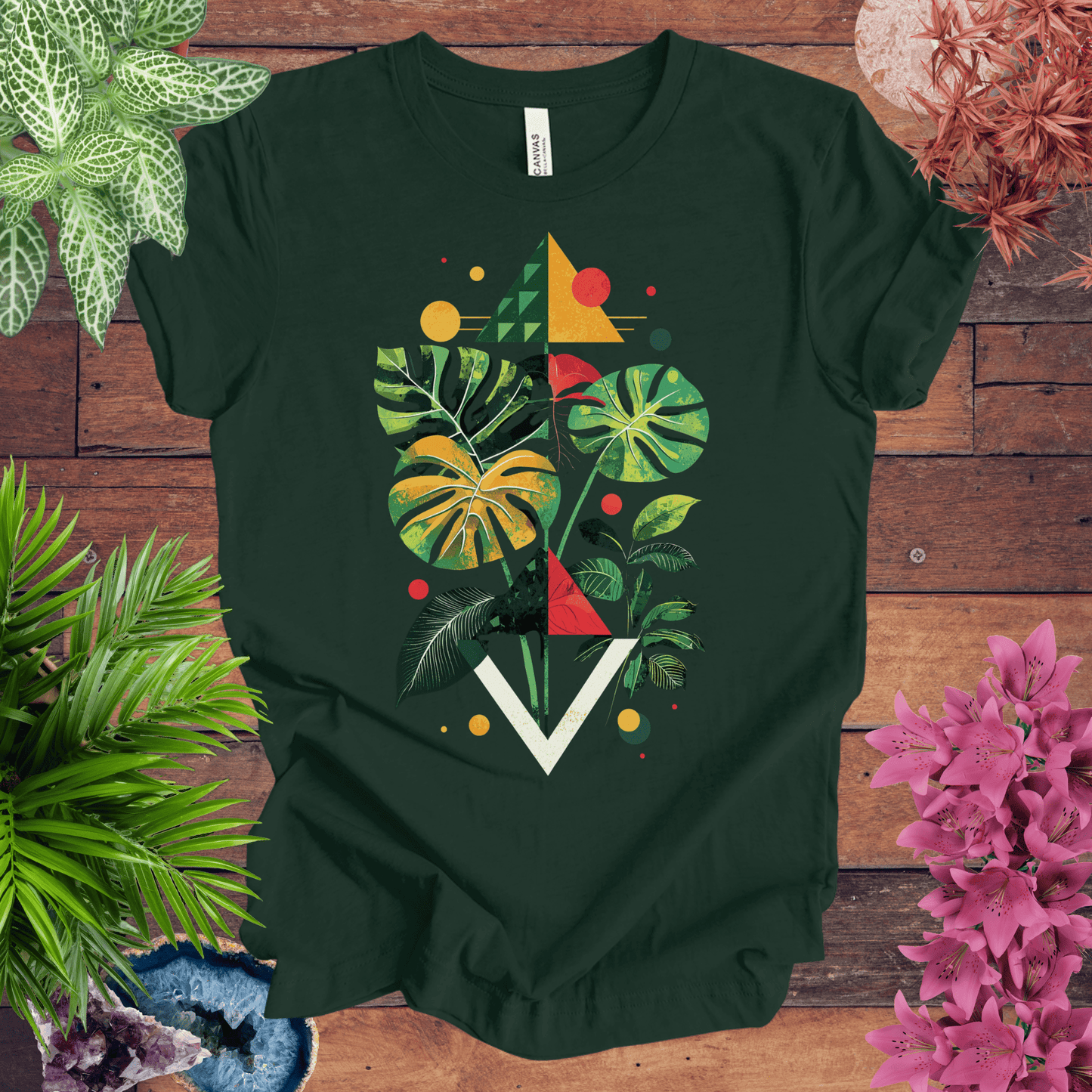 Printify T-Shirt Forest / S Modern Monstera Deliciosa Houseplant T-Shirt