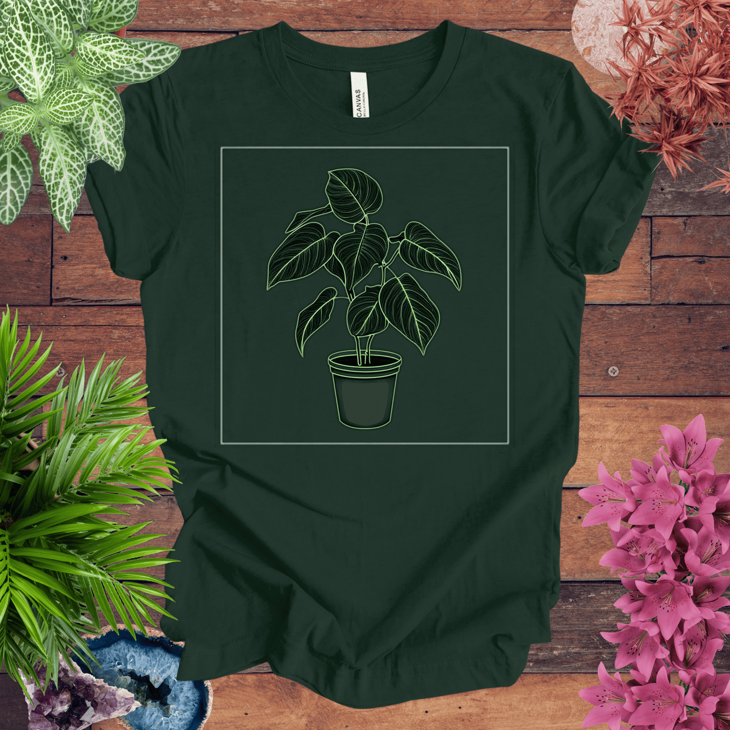 Printify T-Shirt Forest / S Monstera Plant Outline T-Shirt