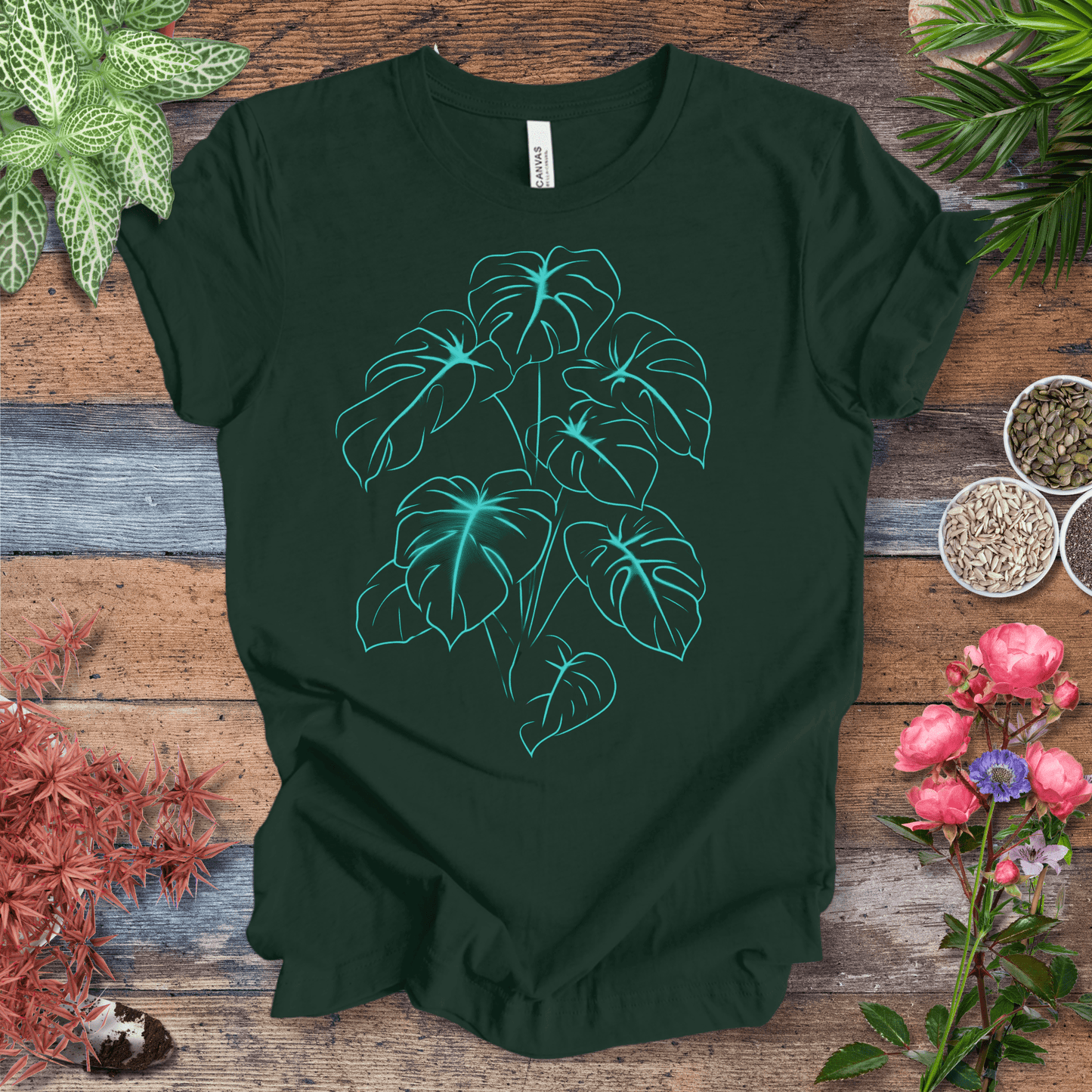 Printify T-Shirt Forest / S Neon Jungle Monstera Leaves Glow in the Dark T-Shirt