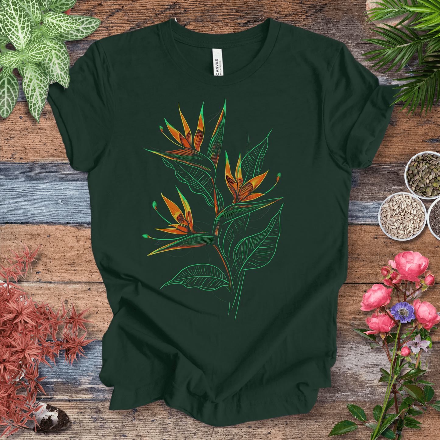 Printify T-Shirt Forest / S Neon Paradise Bird of Paradise T-Shirt