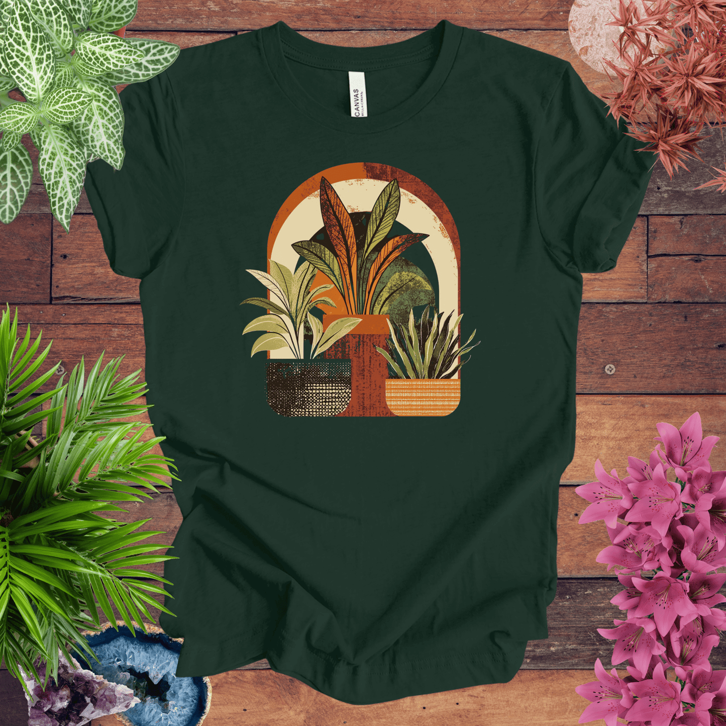 Printify T-Shirt Forest / S Retro Boho Plant Arch T-Shirt