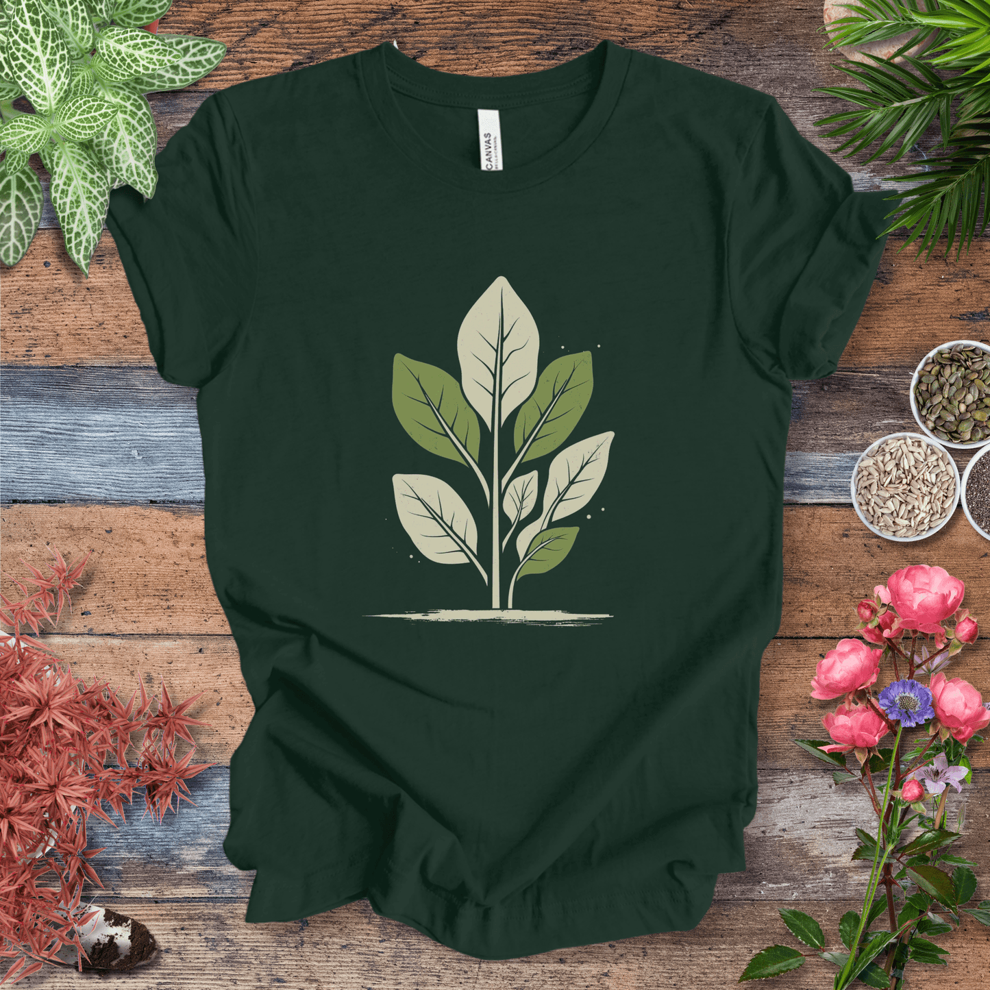 Printify T-Shirt Forest / S Vintage Minimalist Fiddle Leaf T-Shirt