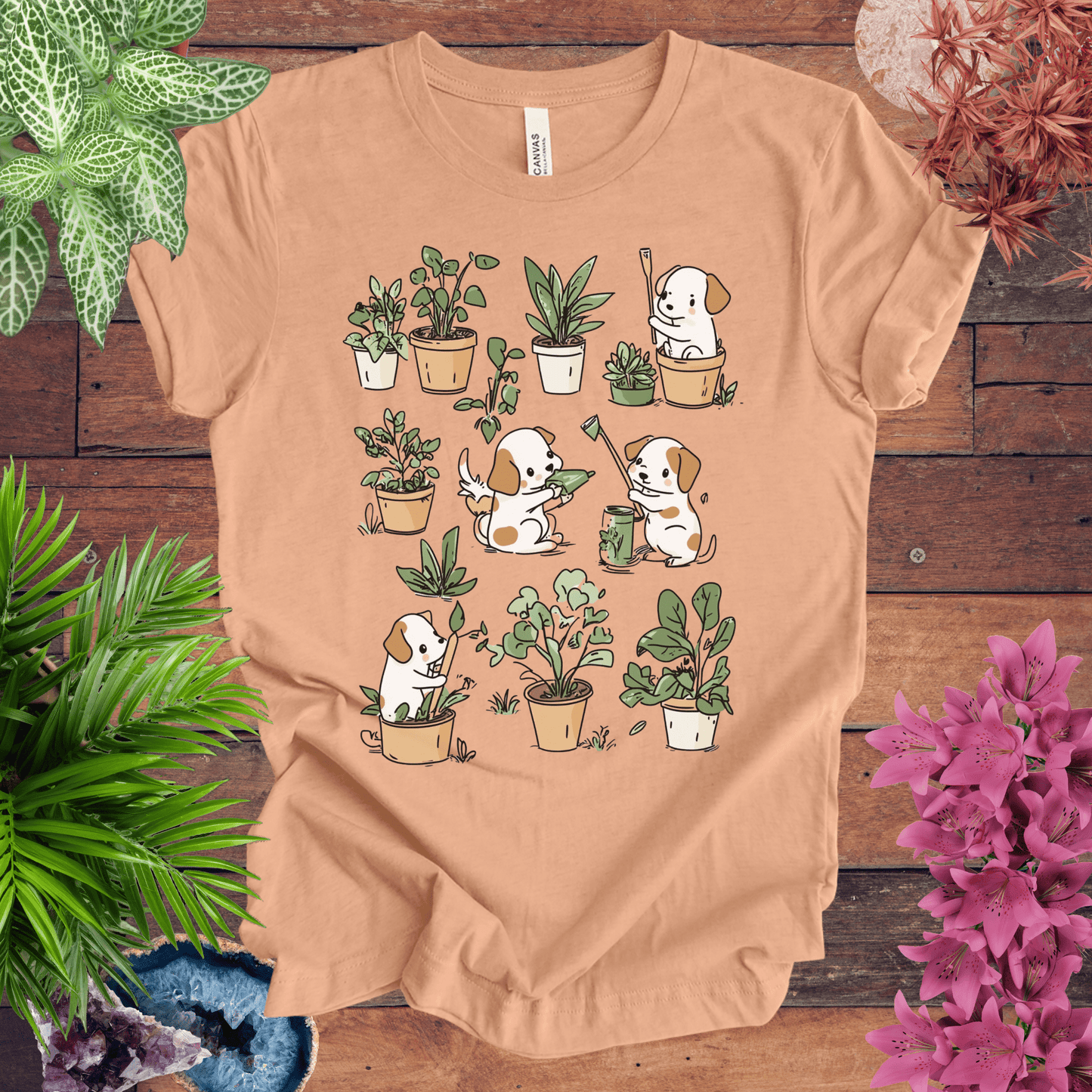 Printify T-Shirt Garden Paws - Playful Pups T-Shirt
