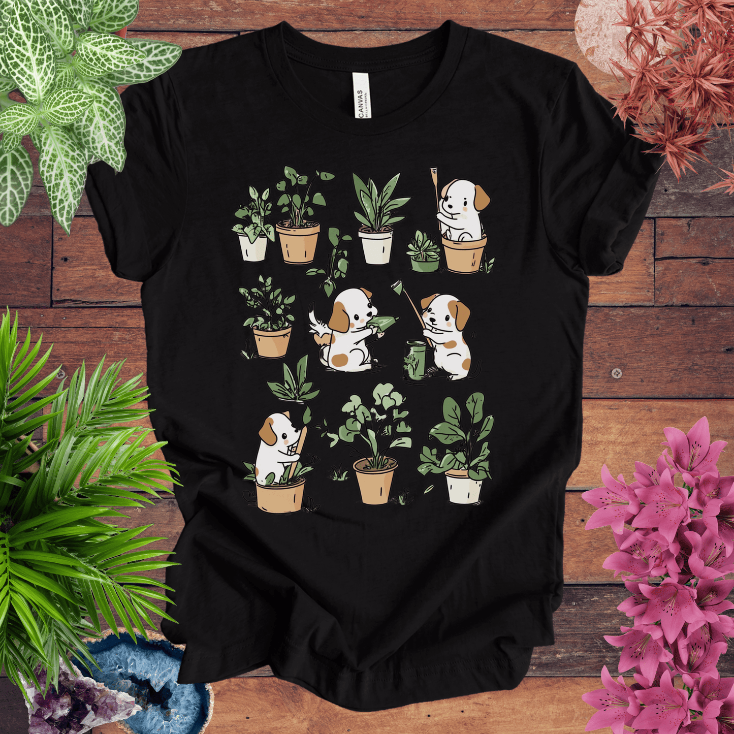 Printify T-Shirt Garden Paws - Playful Pups T-Shirt