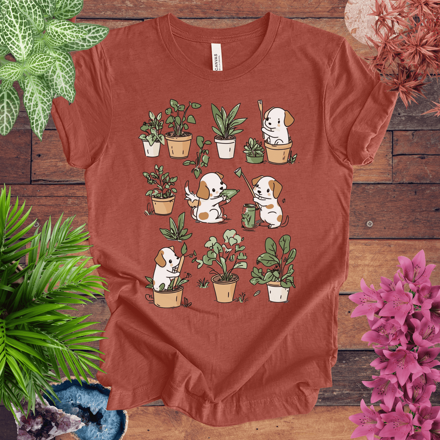 Printify T-Shirt Garden Paws - Playful Pups T-Shirt