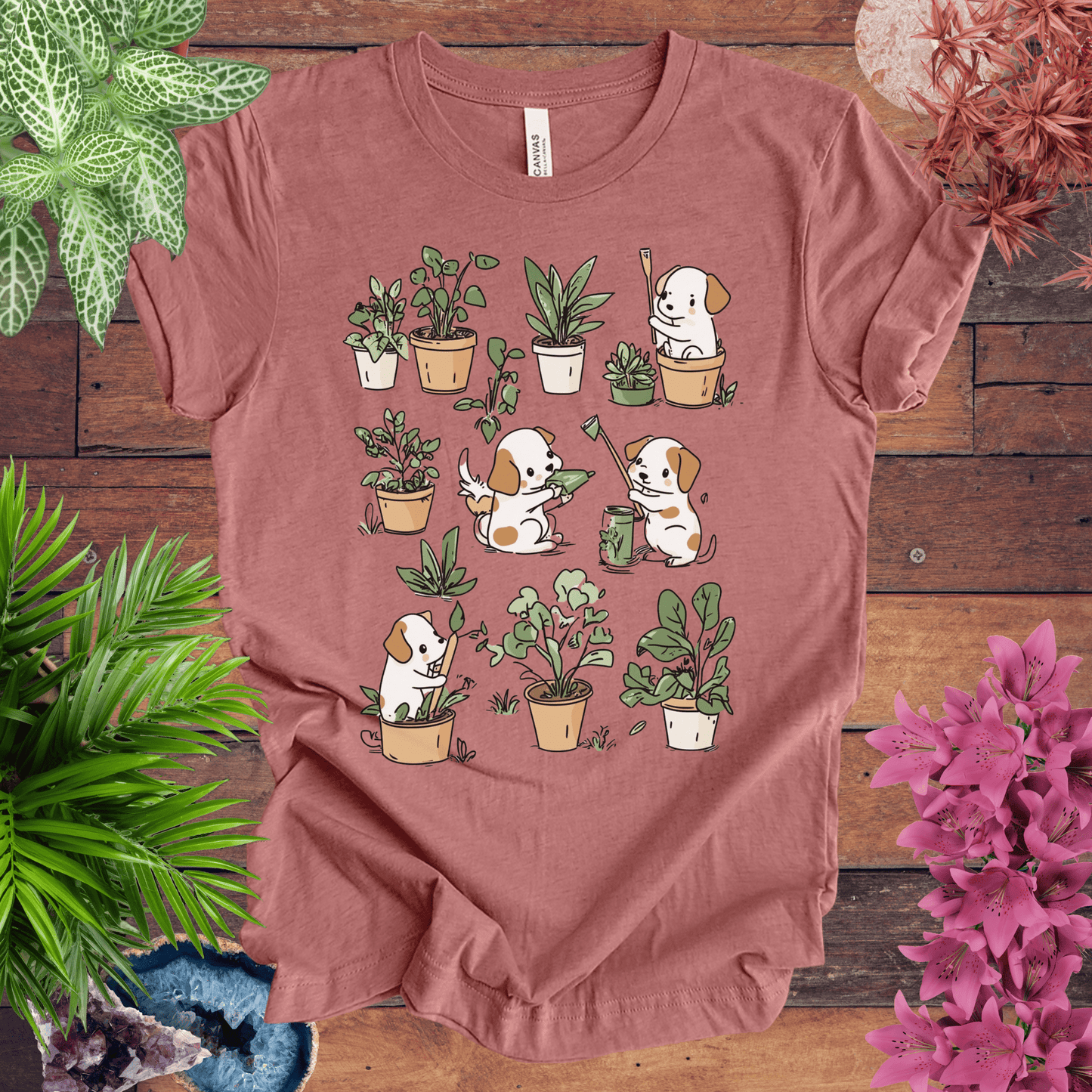 Printify T-Shirt Garden Paws - Playful Pups T-Shirt
