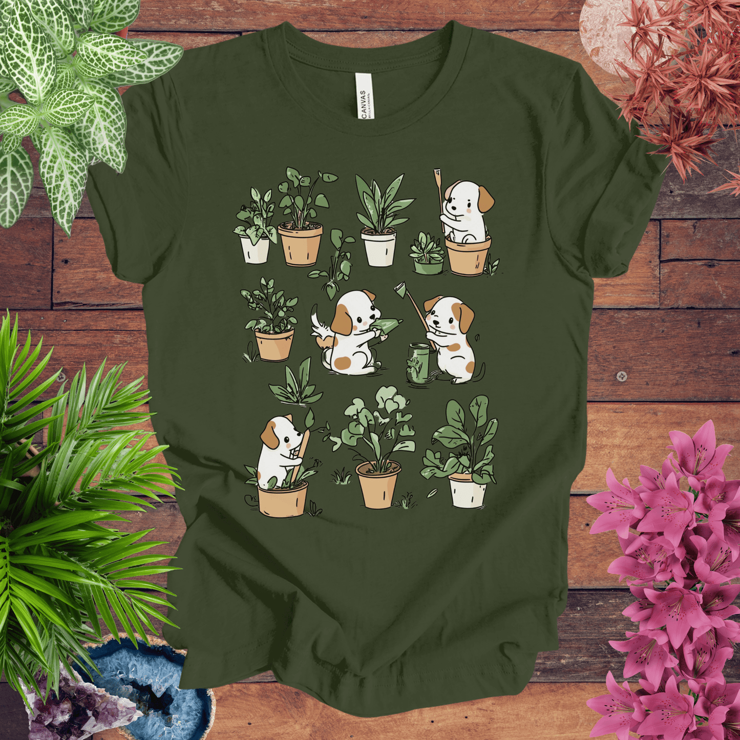Printify T-Shirt Garden Paws - Playful Pups T-Shirt