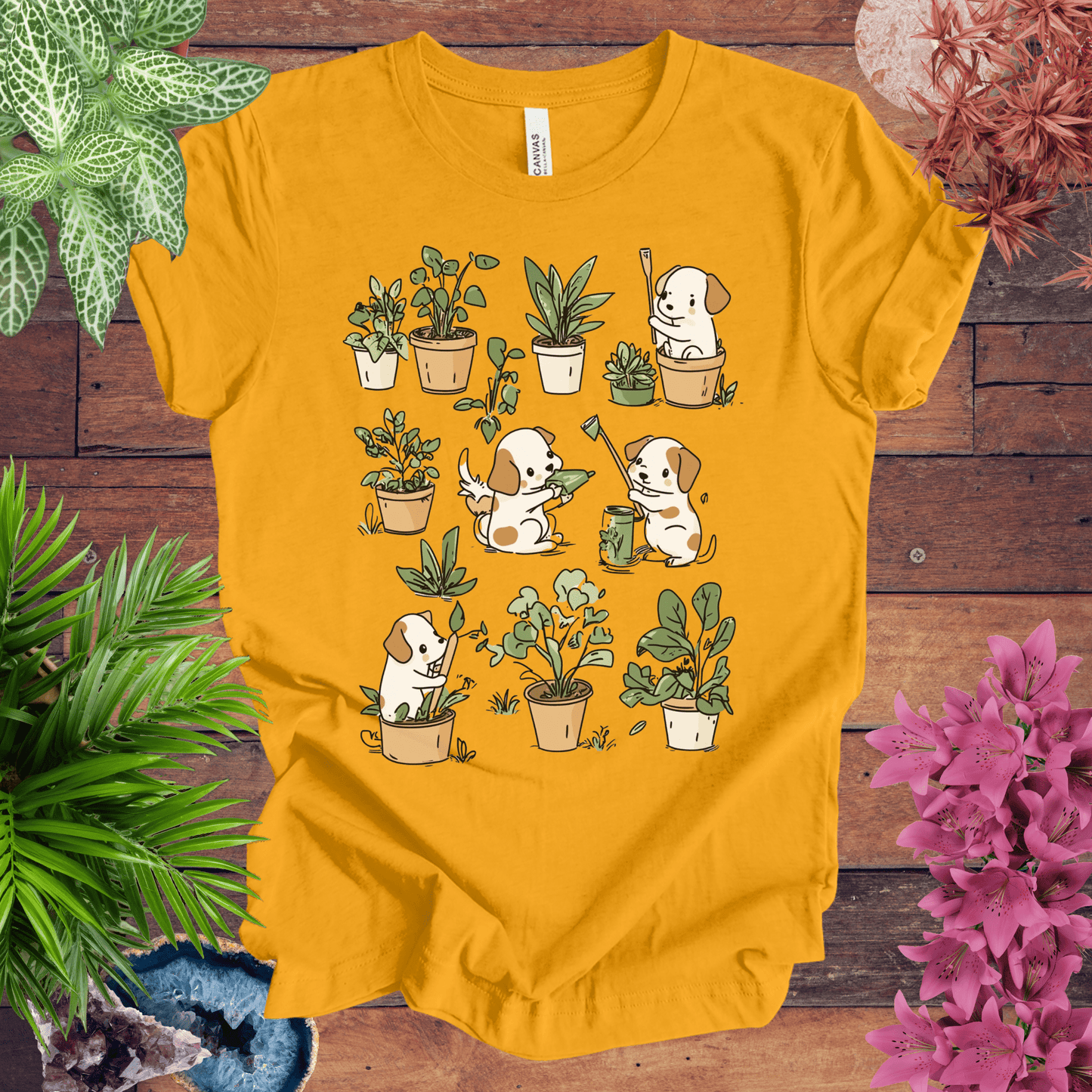 Printify T-Shirt Garden Paws - Playful Pups T-Shirt