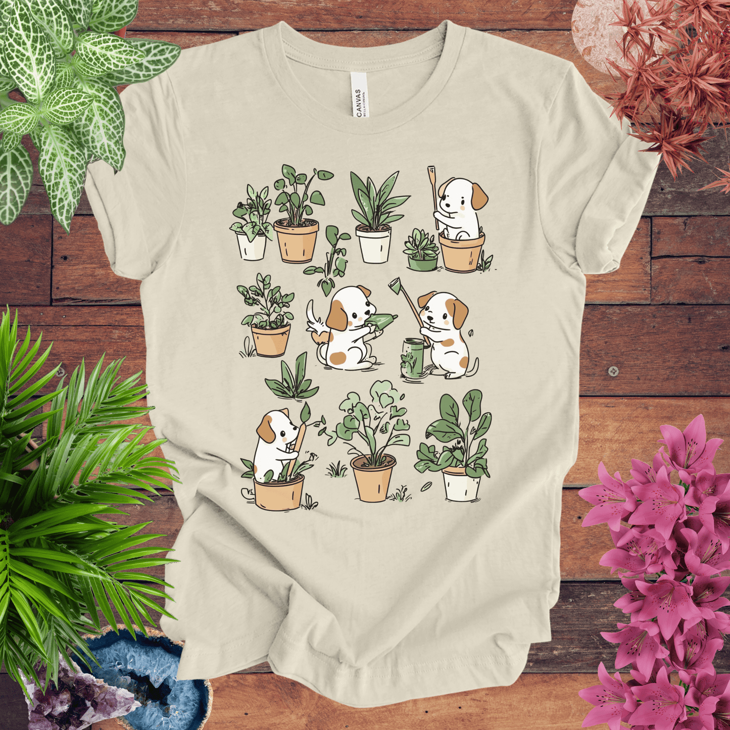 Printify T-Shirt Garden Paws - Playful Pups T-Shirt