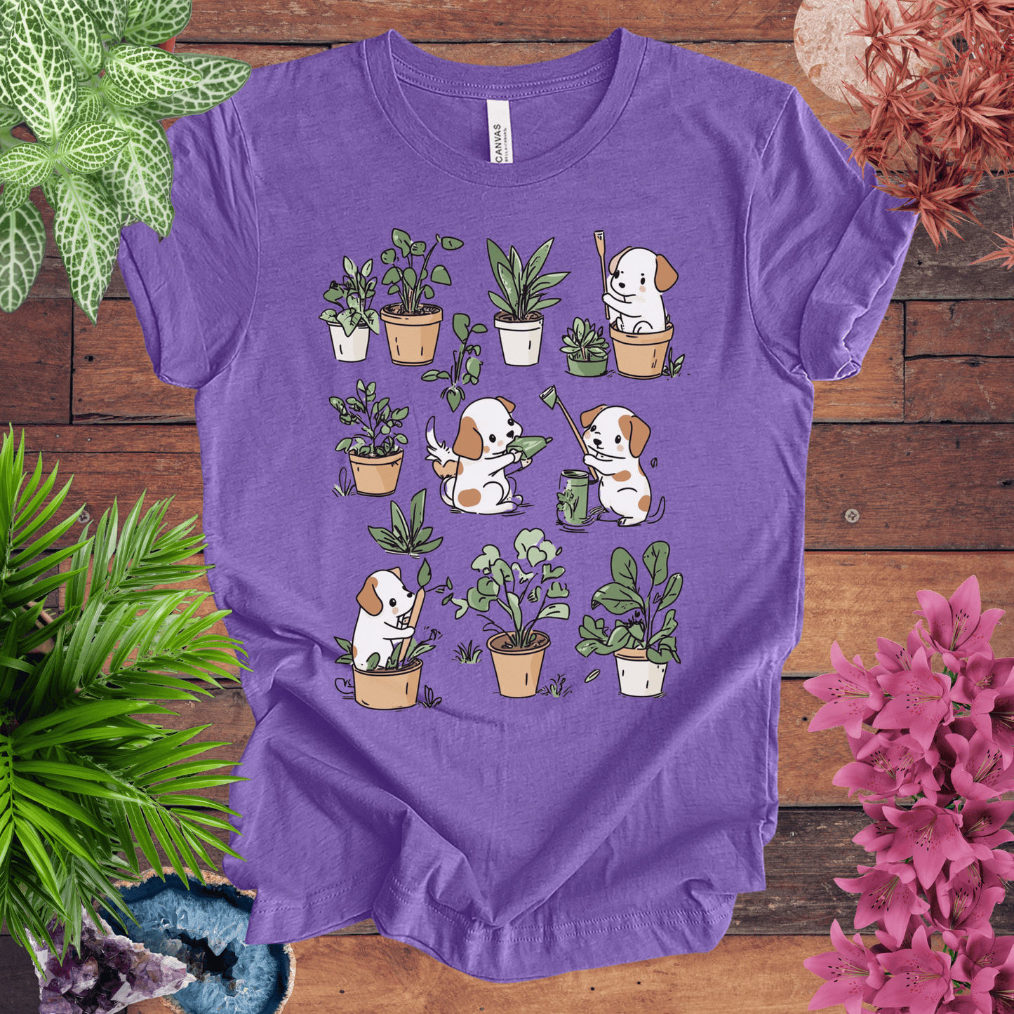 Printify T-Shirt Garden Paws - Playful Pups T-Shirt