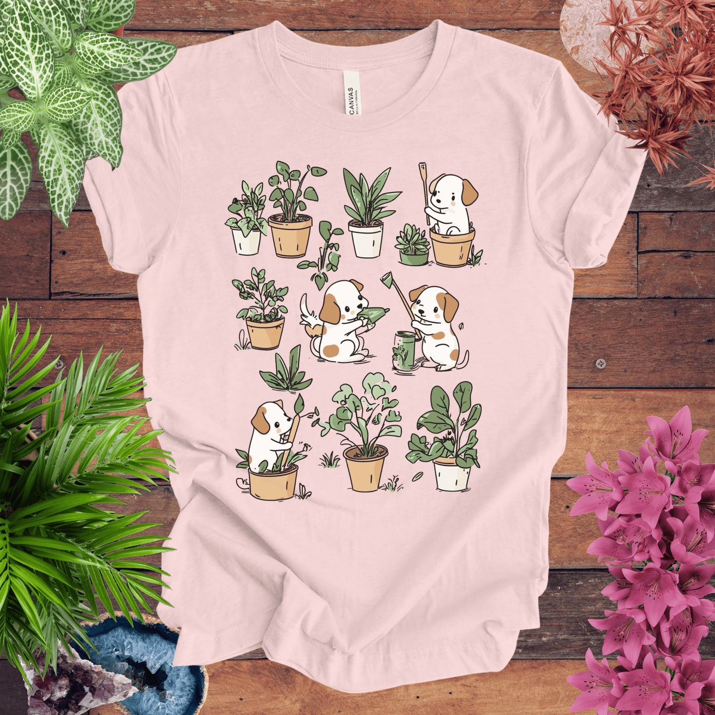 Printify T-Shirt Garden Paws - Playful Pups T-Shirt