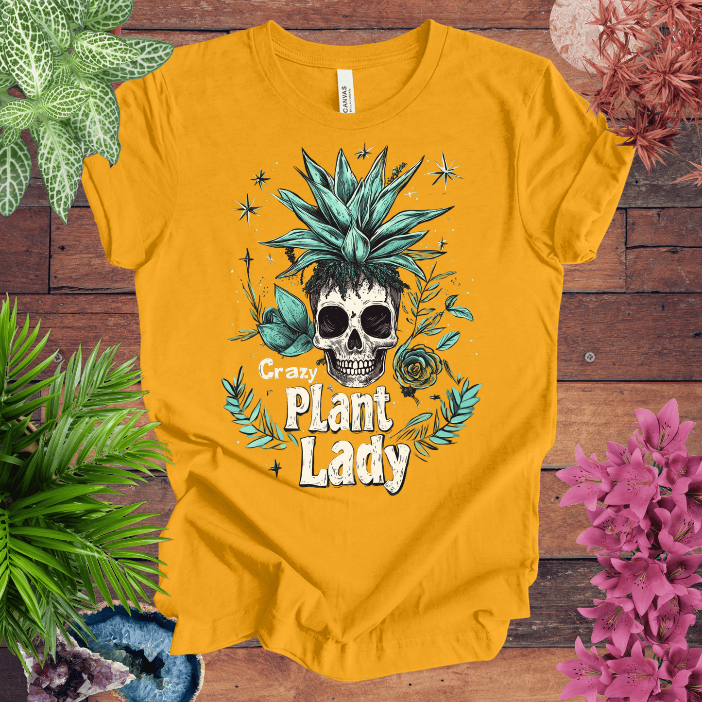 Printify T-Shirt Gold / S Crazy Plant Lady T-Shirt