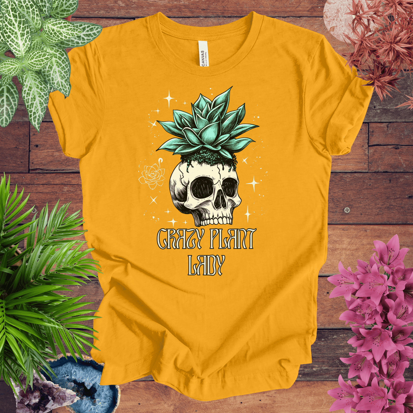 Printify T-Shirt Gold / S Crazy Plant Lady T-Shirt