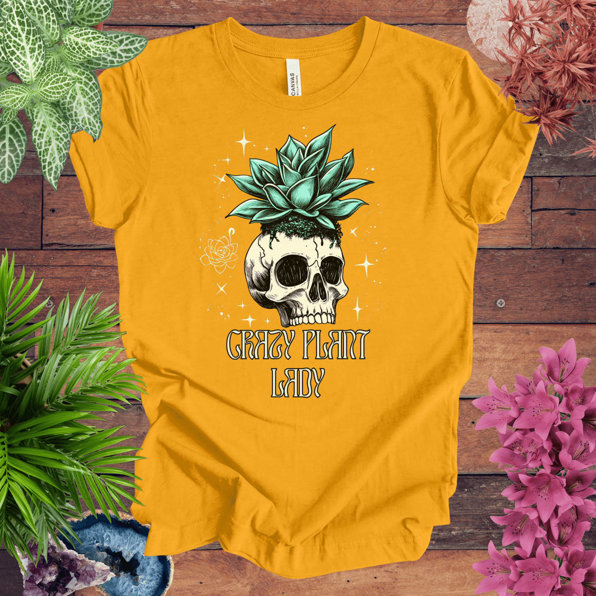 Printify T-Shirt Gold / S Crazy Plant Lady T-Shirt