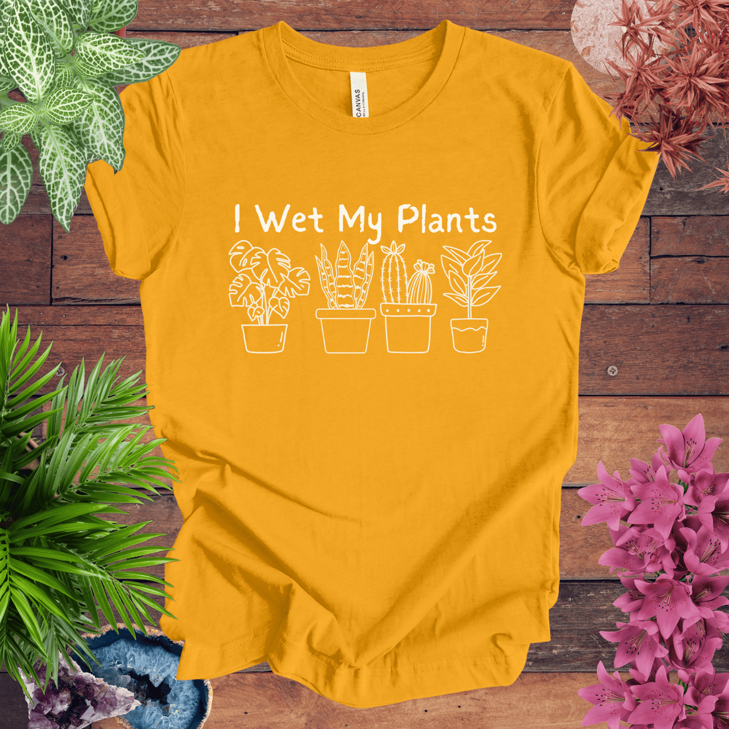 Printify T-Shirt Gold / S I Wet My Plants T-Shirt
