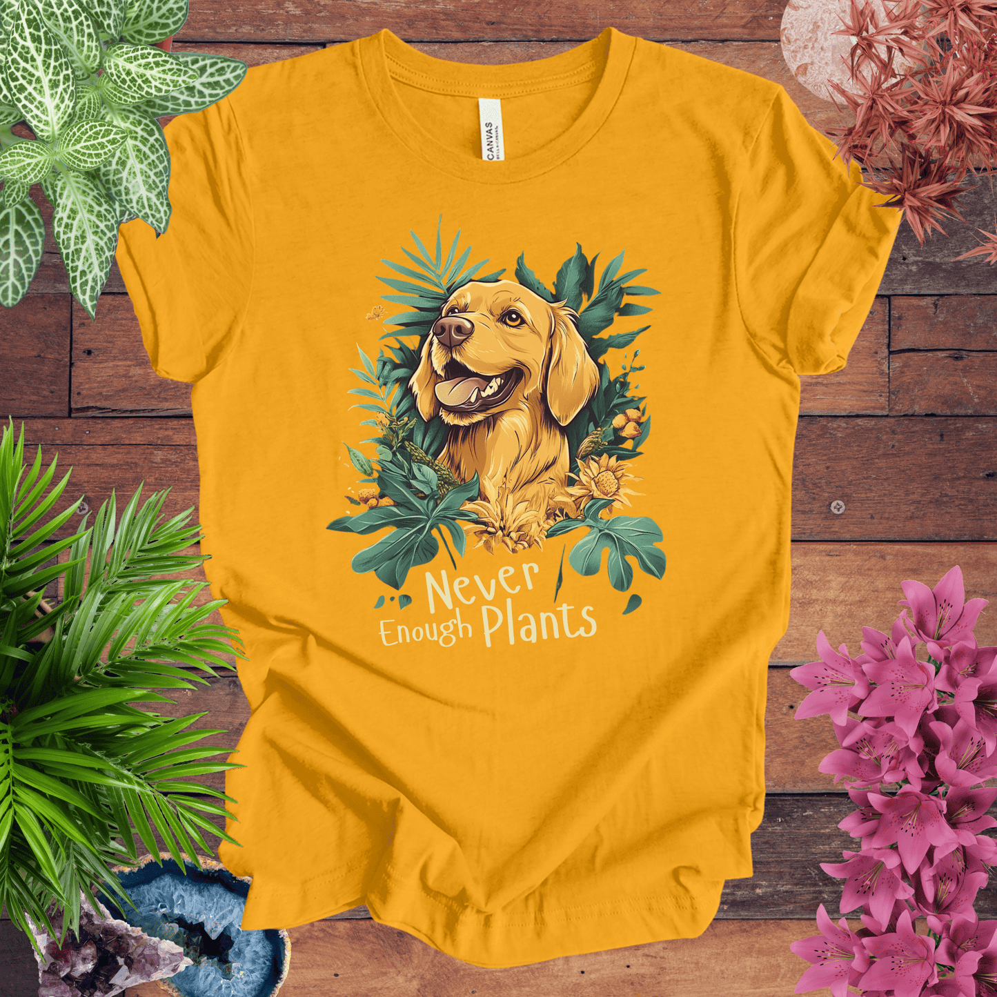 Printify T-Shirt Gold / S Never Enough Plants - Labrador Retriever Edition T-Shirt