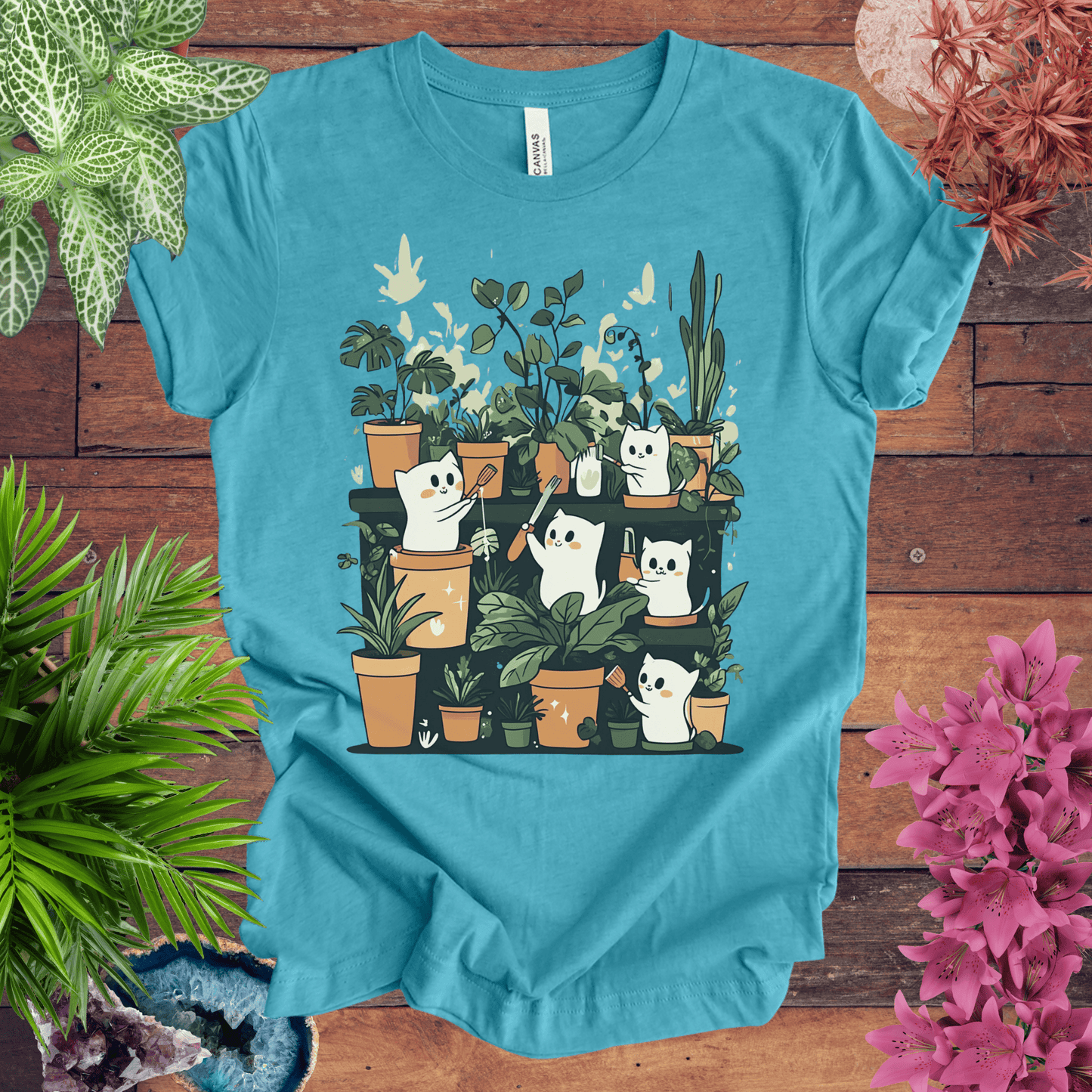 Printify T-Shirt Heather Aqua / S Boo-tiful Houseplants T-Shirt