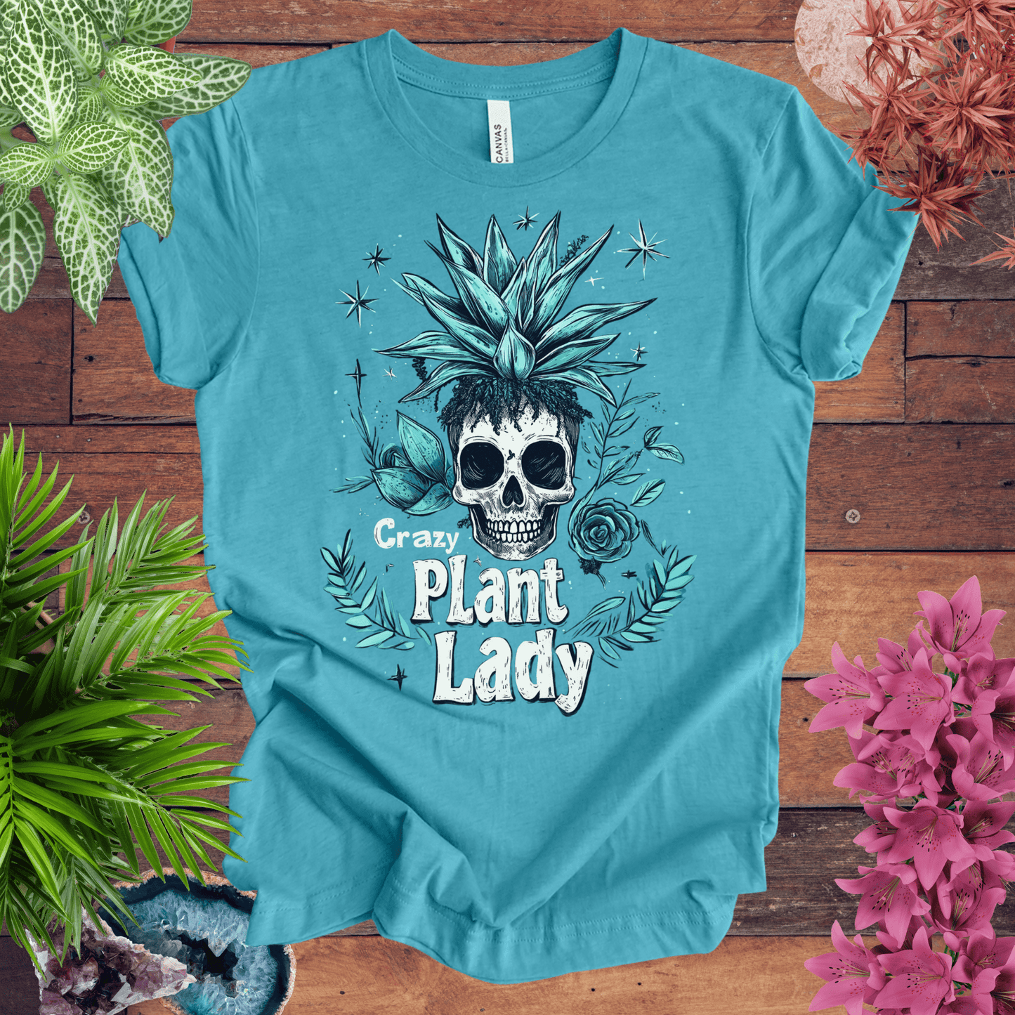 Printify T-Shirt Heather Aqua / S Crazy Plant Lady T-Shirt