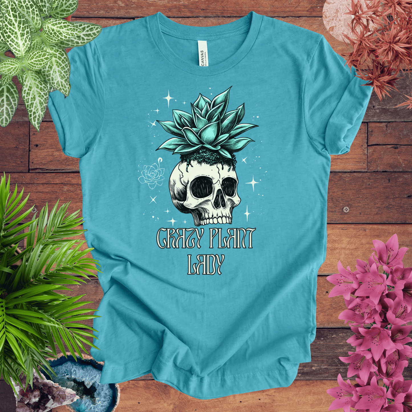 Printify T-Shirt Heather Aqua / S Crazy Plant Lady T-Shirt