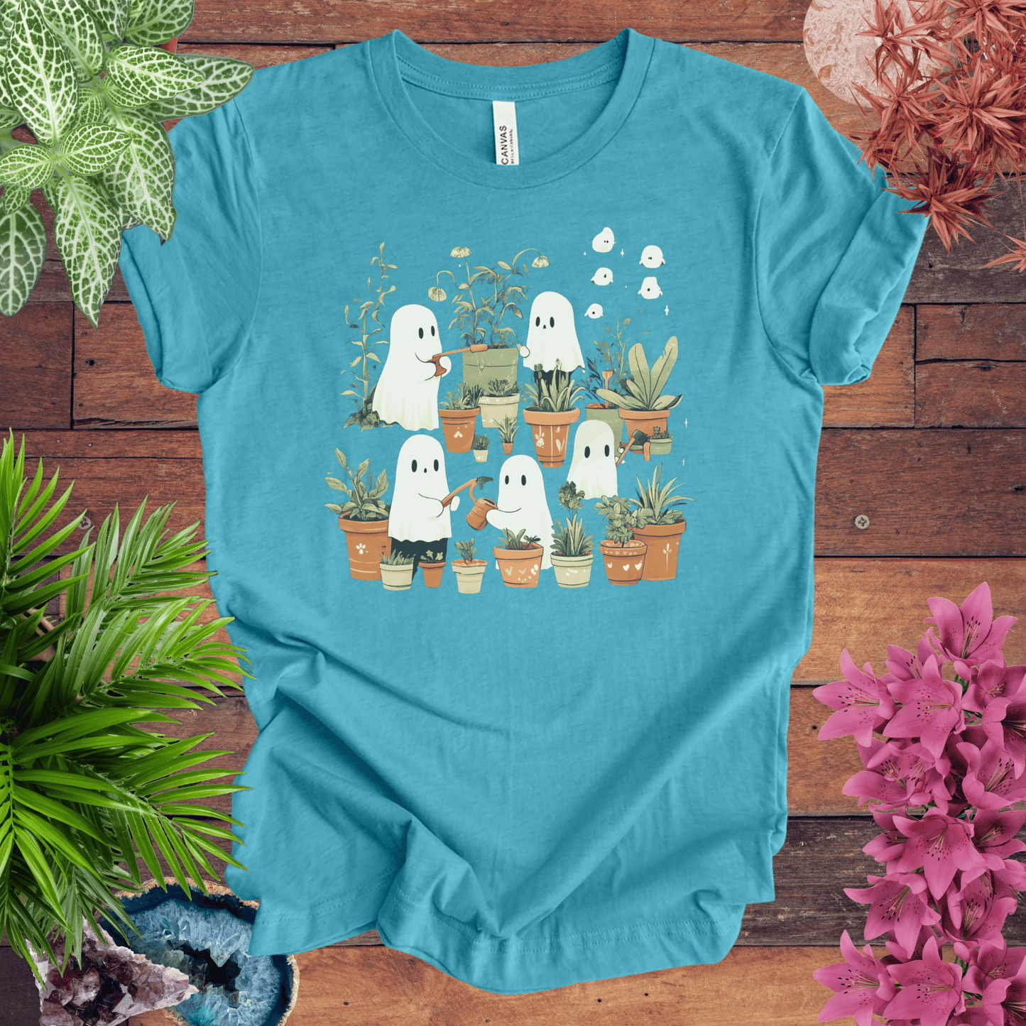 Printify T-Shirt Heather Aqua / S Haunted by Houseplants T-Shirt