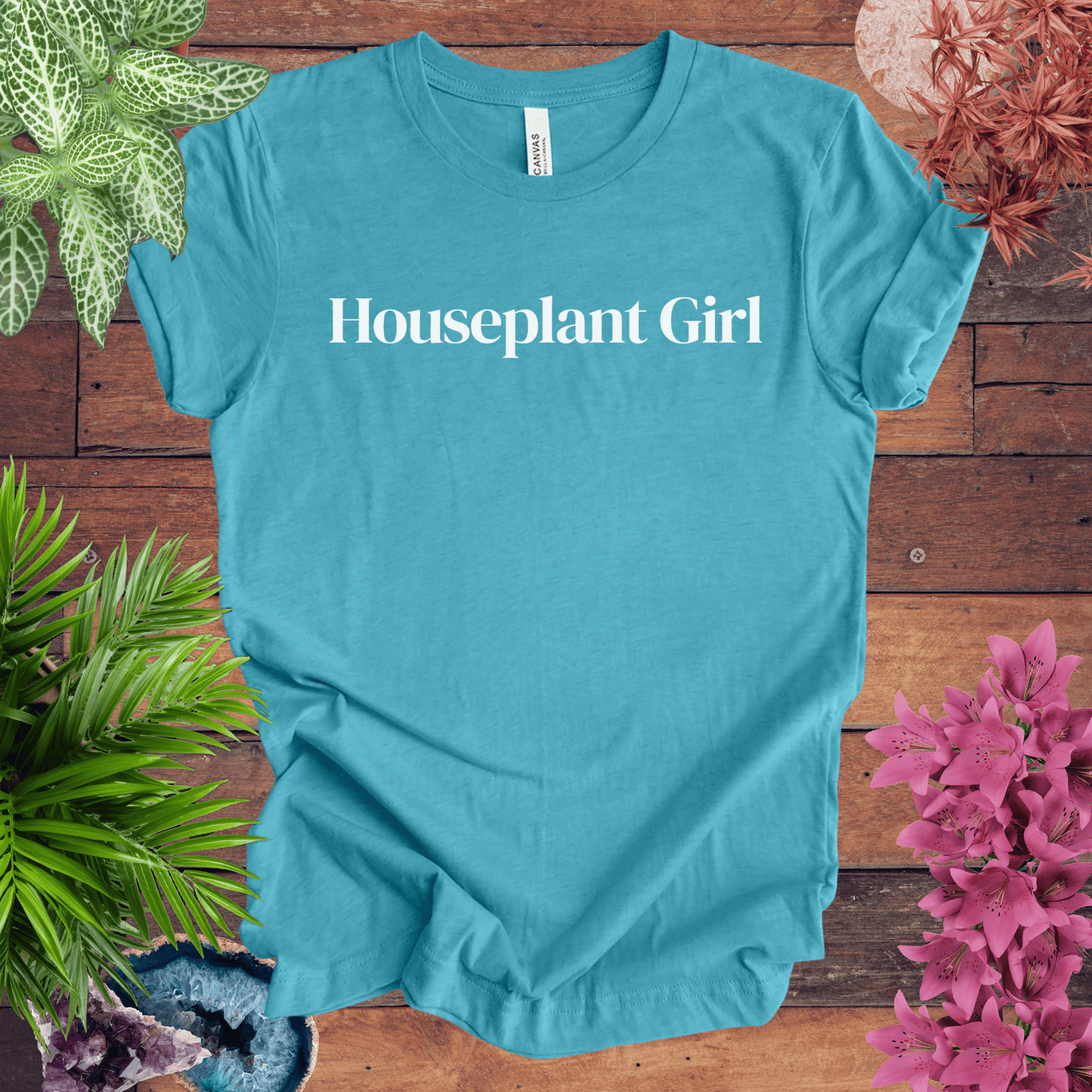 Printify T-Shirt Heather Aqua / S Houseplant Girl T-Shirt