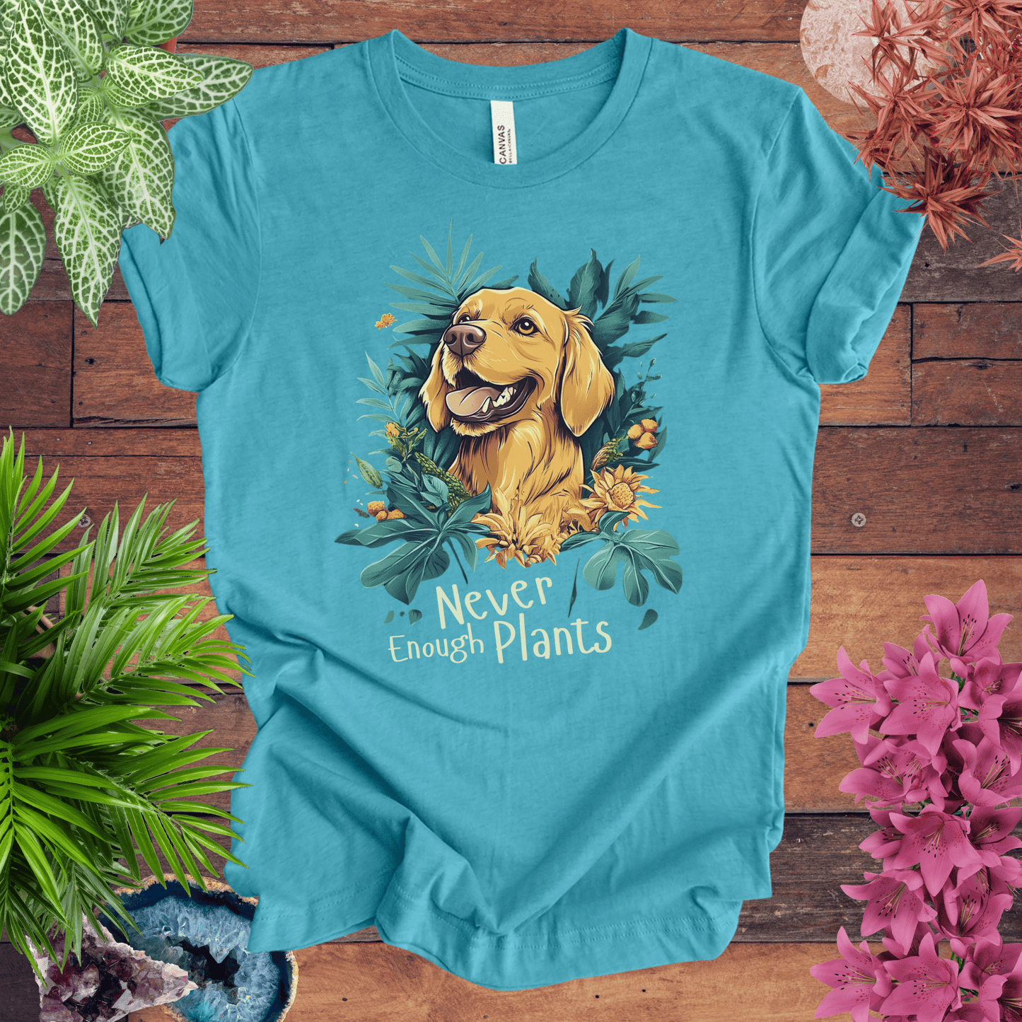 Printify T-Shirt Heather Aqua / S Never Enough Plants - Labrador Retriever Edition T-Shirt