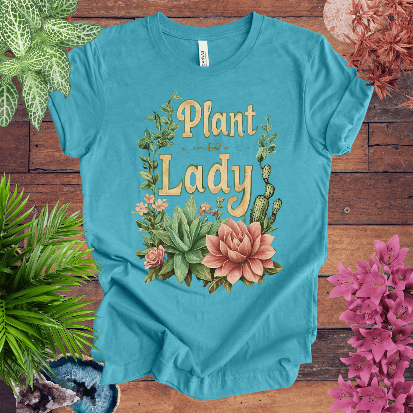 Printify T-Shirt Heather Aqua / S Plant Lady T-Shirt
