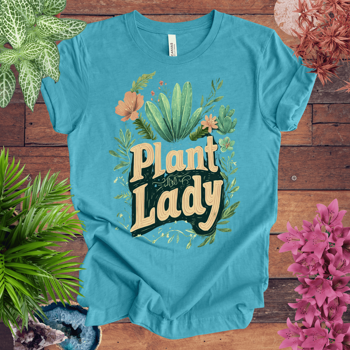 Printify T-Shirt Heather Aqua / S Plant Lady T-Shirt