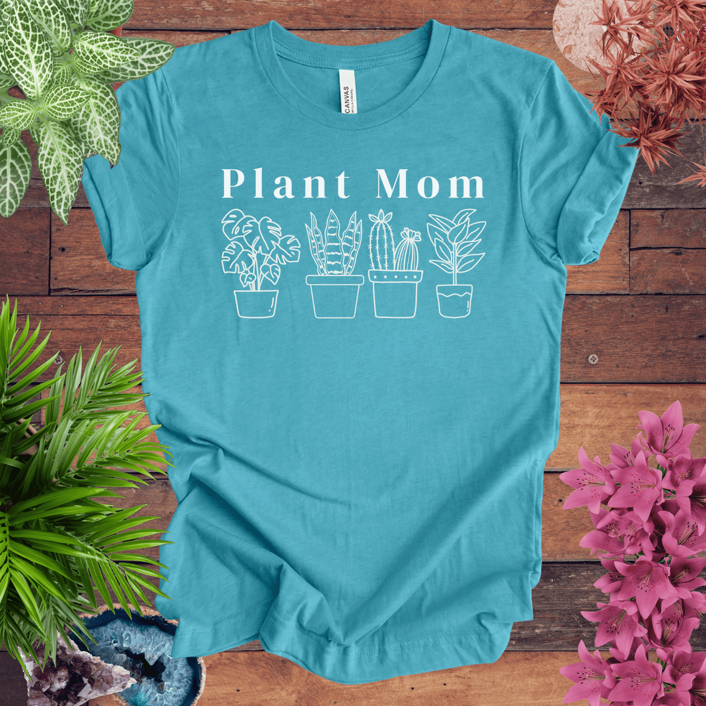 Printify T-Shirt Heather Aqua / S Plant Mom T-Shirt
