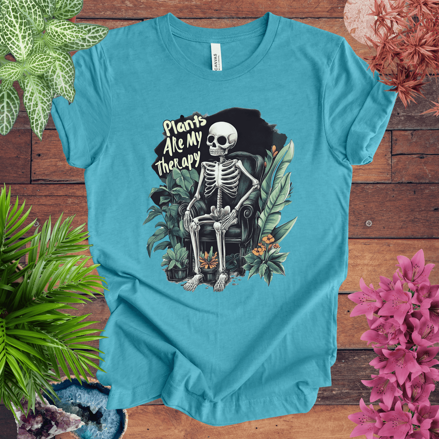 Printify T-Shirt Heather Aqua / S Plants Are My Therapy T-Shirt
