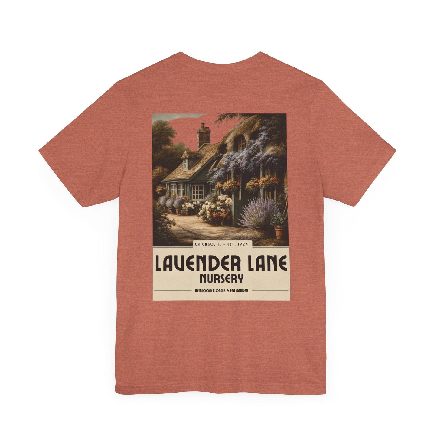 Printify T-Shirt Heather Clay / S Lavender Lane Nursery Vintage Tee | Heirloom Floral T-Shirt