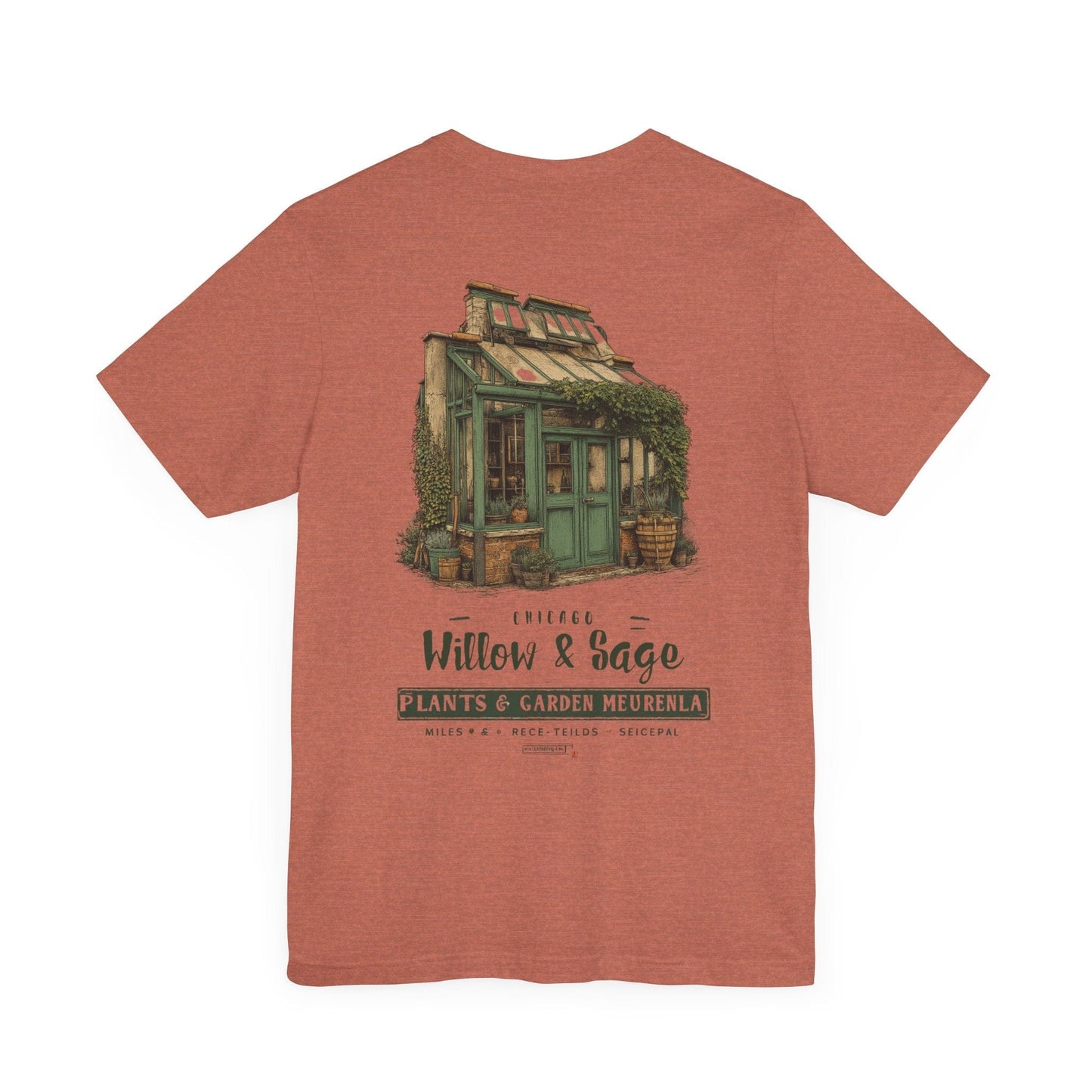 Printify T-Shirt Heather Clay / S Willow & Sage Vintage Greenhouse Tee | Eco-Friendly Gardening T-Shirt