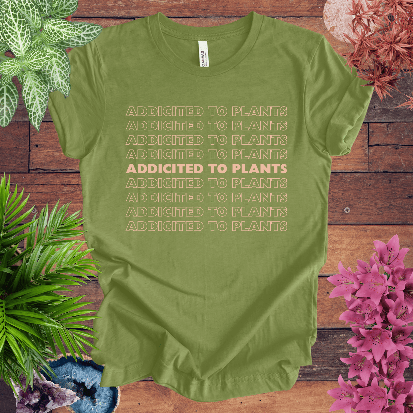 Printify T-Shirt Heather Green / S Addicted to Houseplants T-Shirt