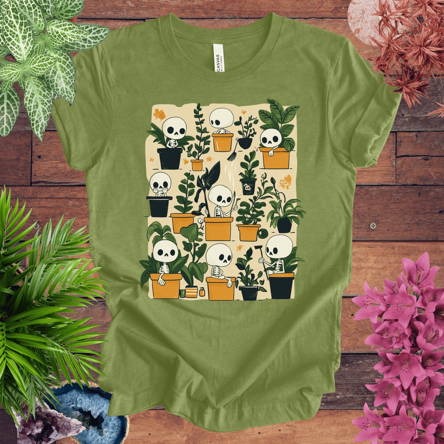 Printify T-Shirt Heather Green / S Bone to Pick with My Plants T-Shirt