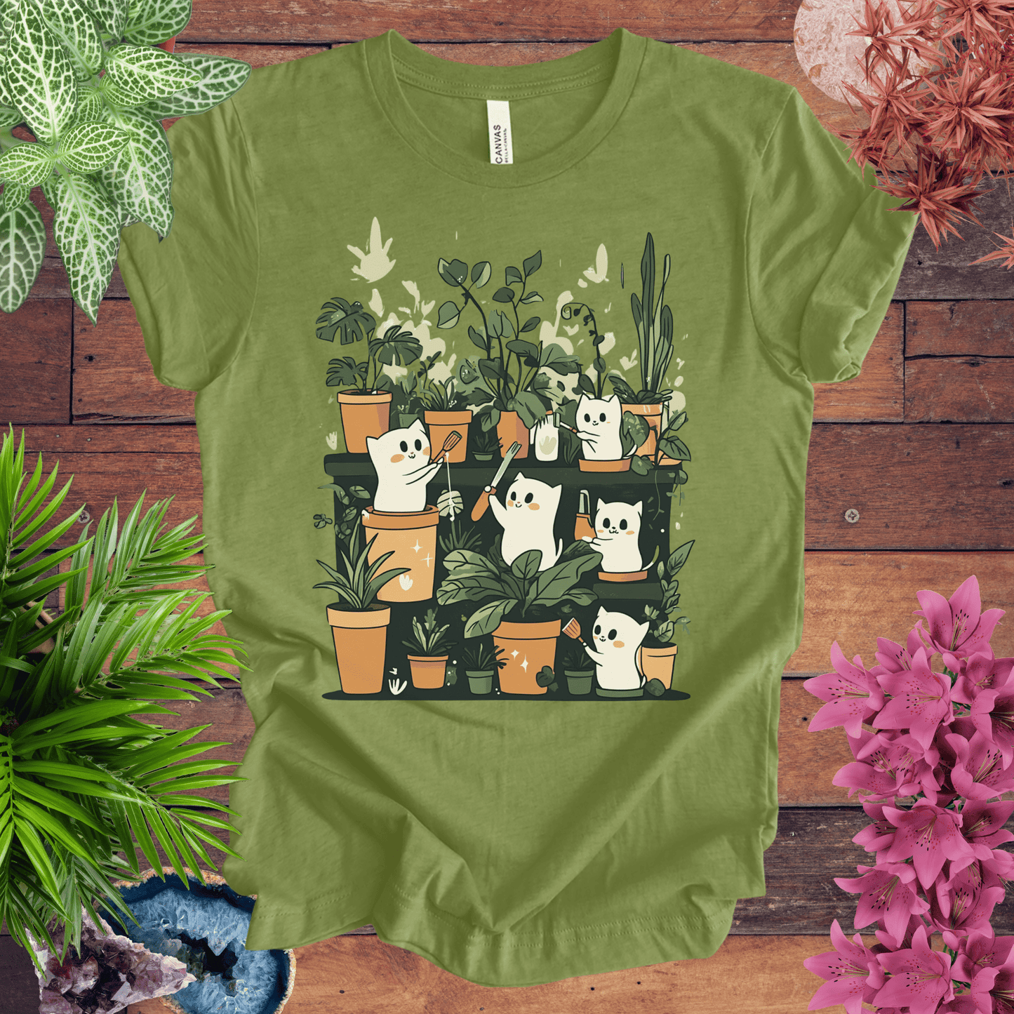 Printify T-Shirt Heather Green / S Boo-tiful Houseplants T-Shirt