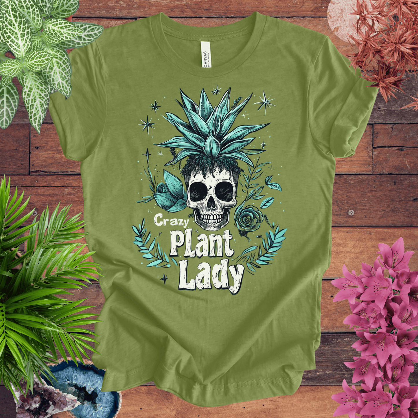 Printify T-Shirt Heather Green / S Crazy Plant Lady T-Shirt
