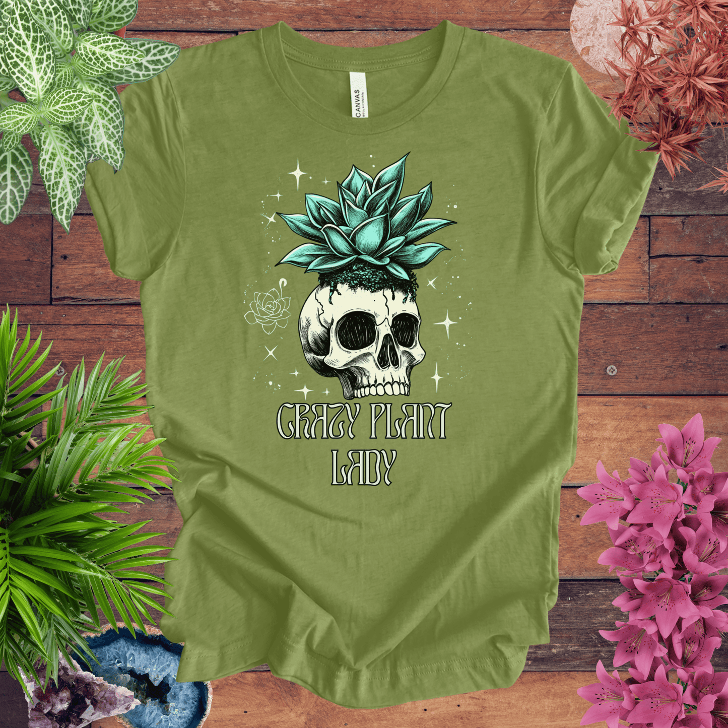 Printify T-Shirt Heather Green / S Crazy Plant Lady T-Shirt