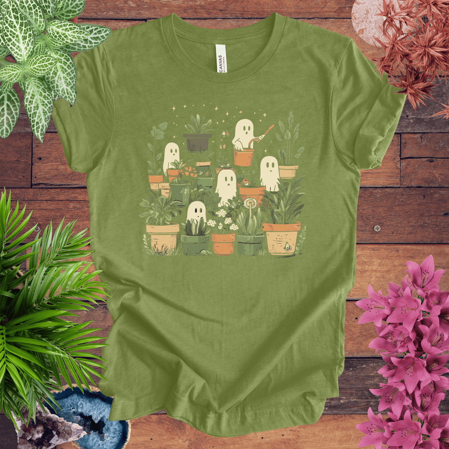 Printify T-Shirt Heather Green / S Ghostly Greenery T-Shirt