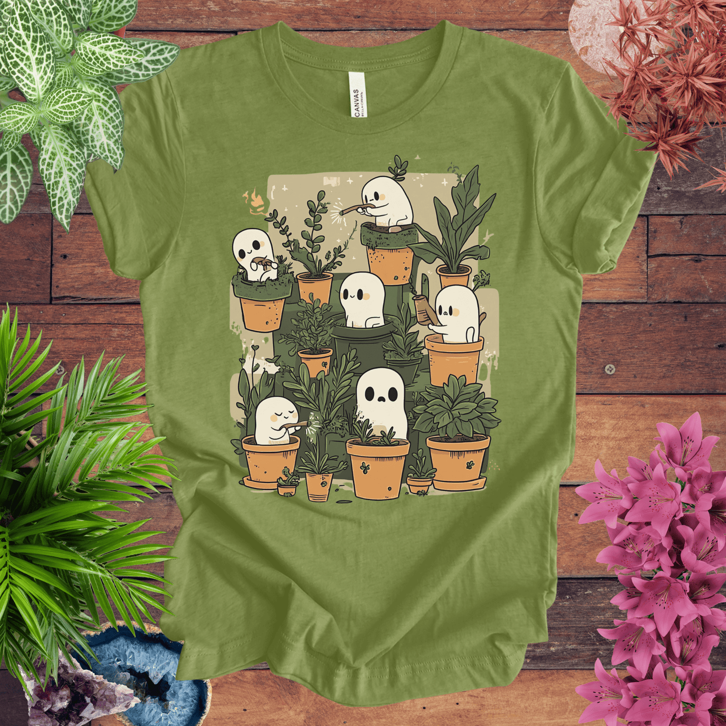 Printify T-Shirt Heather Green / S Haunted Garden Vibes T-Shirt