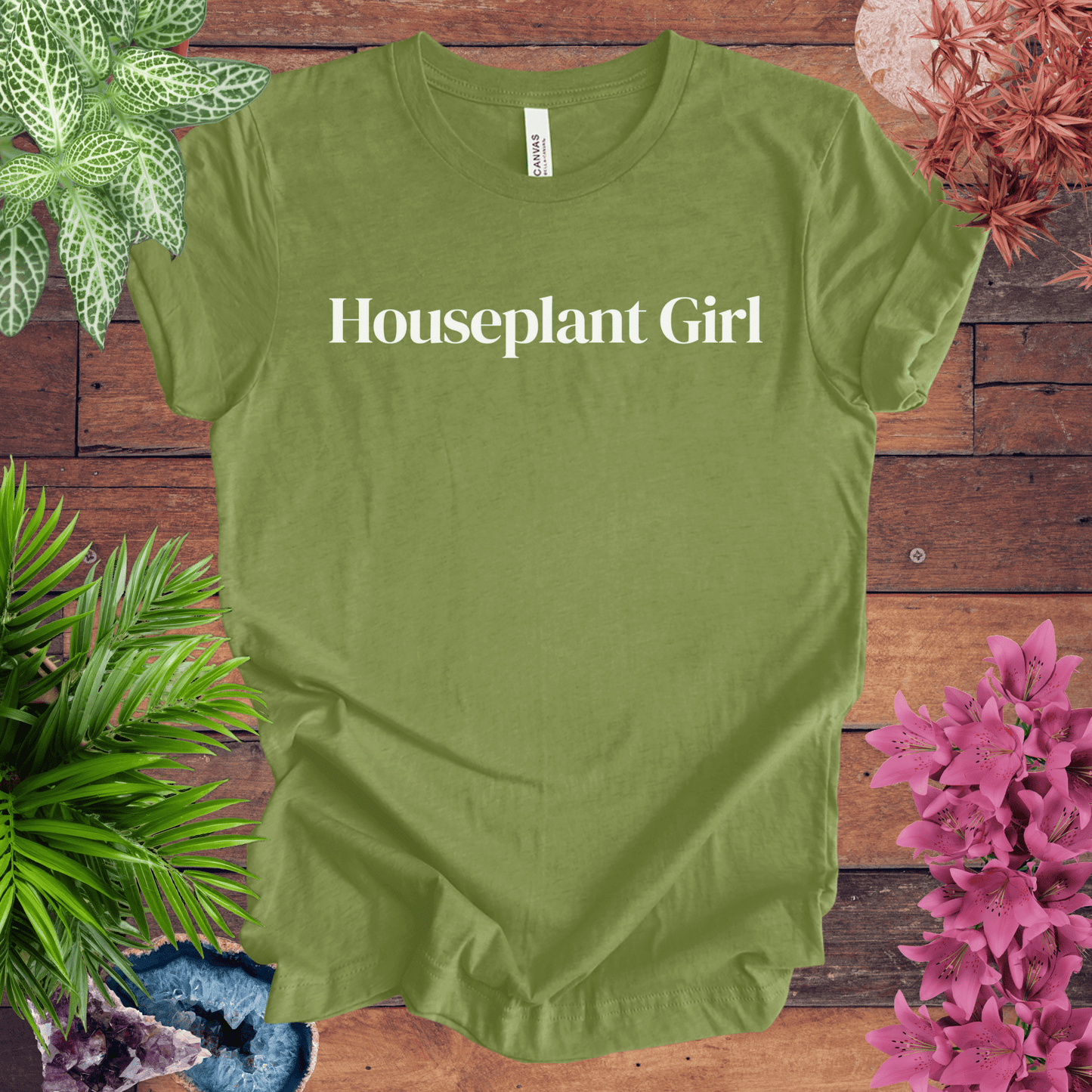 Printify T-Shirt Heather Green / S Houseplant Girl T-Shirt