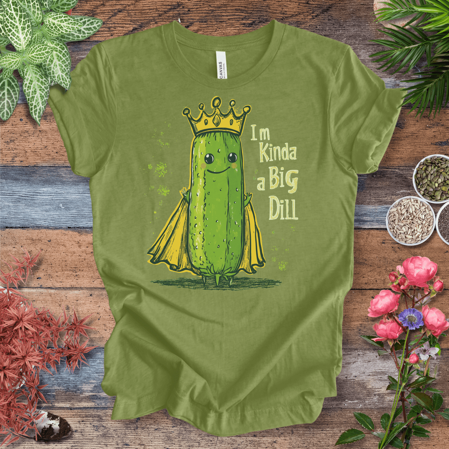 Printify T-Shirt Heather Green / S I’m Kinda a Big Dill – Pickle Royalty T-Shirt