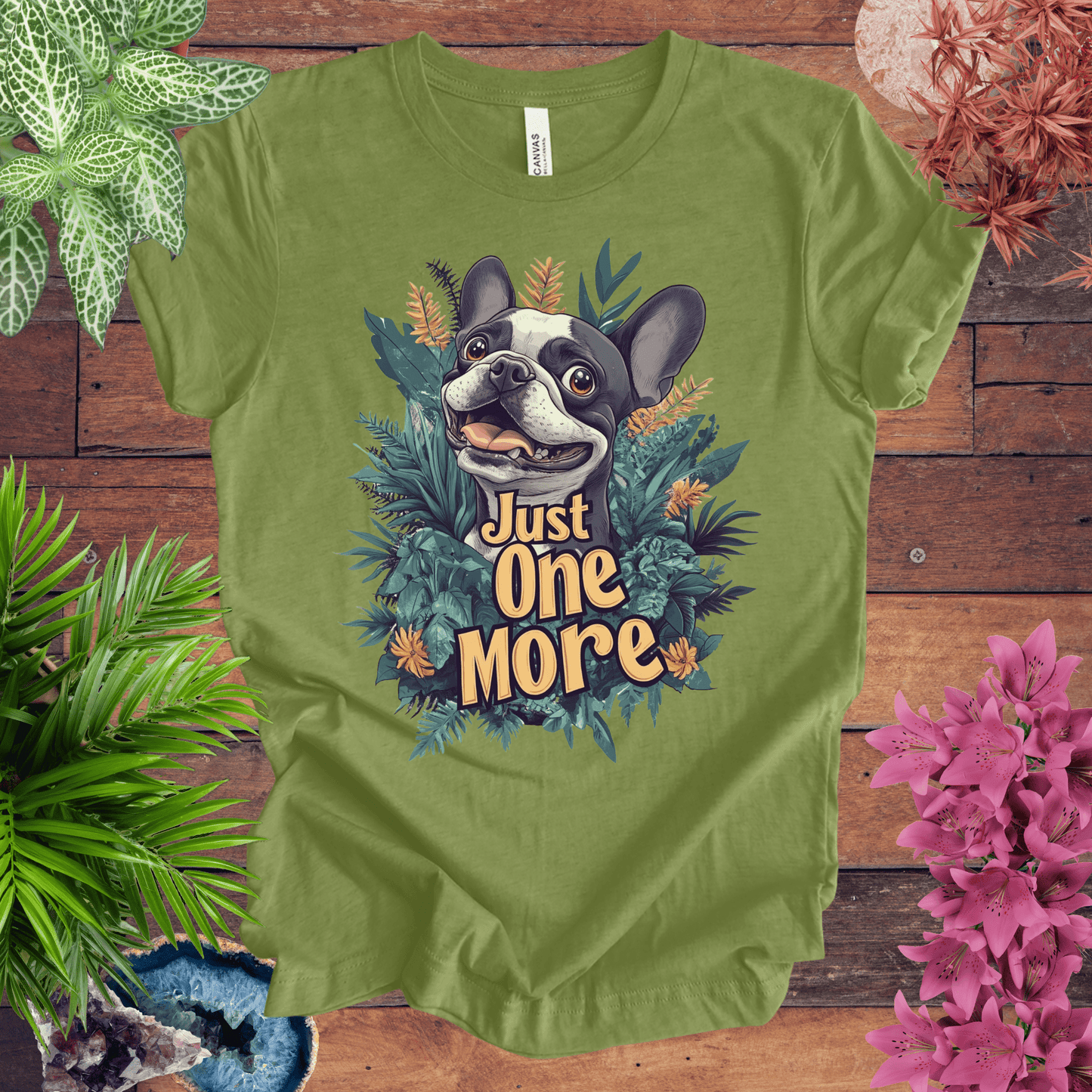 Printify T-Shirt Heather Green / S Just One More - Boston Terrier Edition T-Shirt