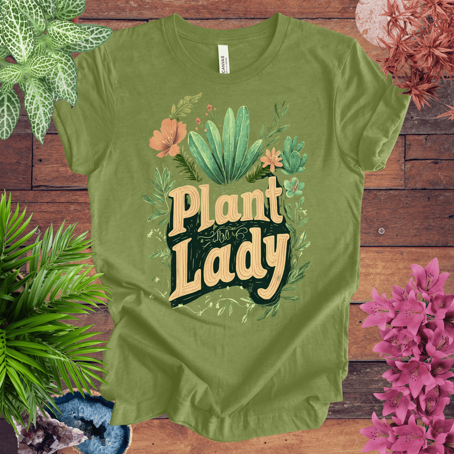 Printify T-Shirt Heather Green / S Plant Lady T-Shirt