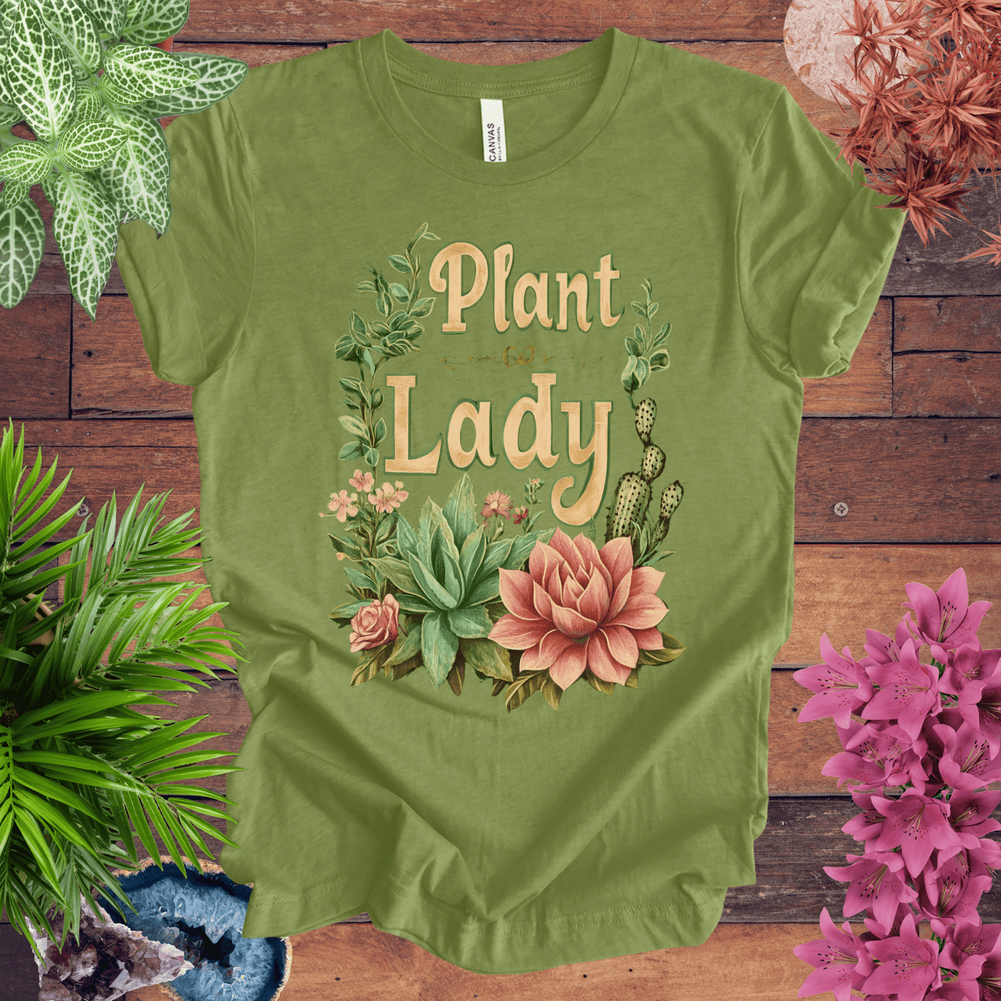 Printify T-Shirt Heather Green / S Plant Lady T-Shirt