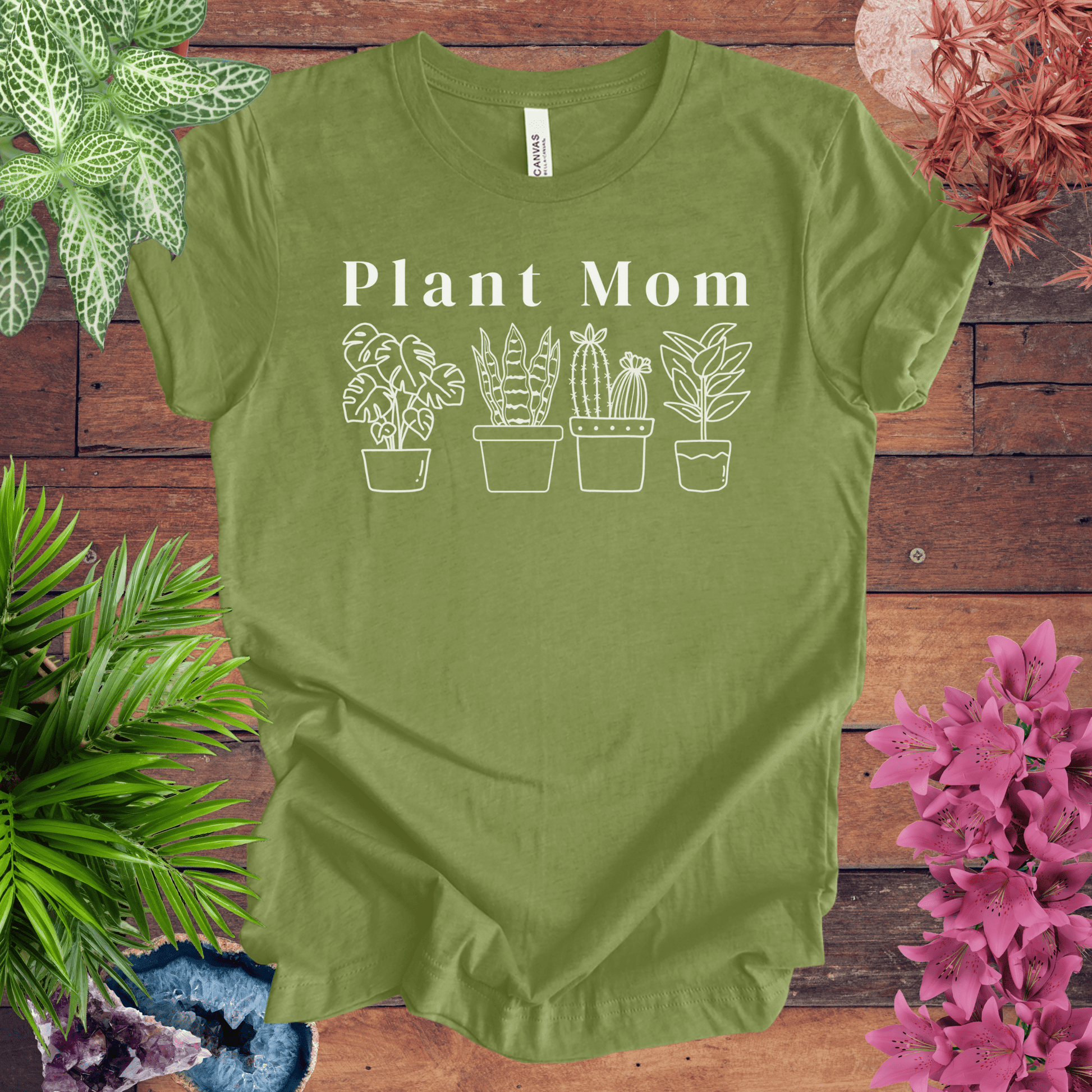 Printify T-Shirt Heather Green / S Plant Mom T-Shirt