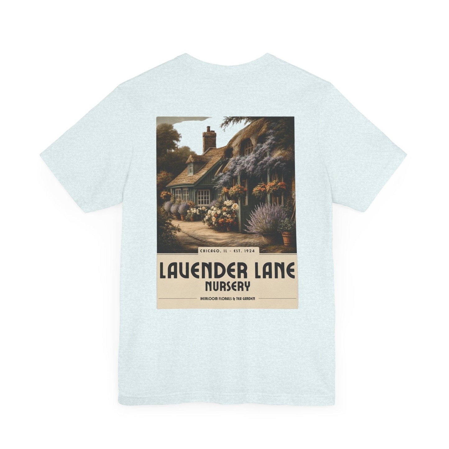 Printify T-Shirt Heather Ice Blue / S Lavender Lane Nursery Vintage Tee | Heirloom Floral T-Shirt